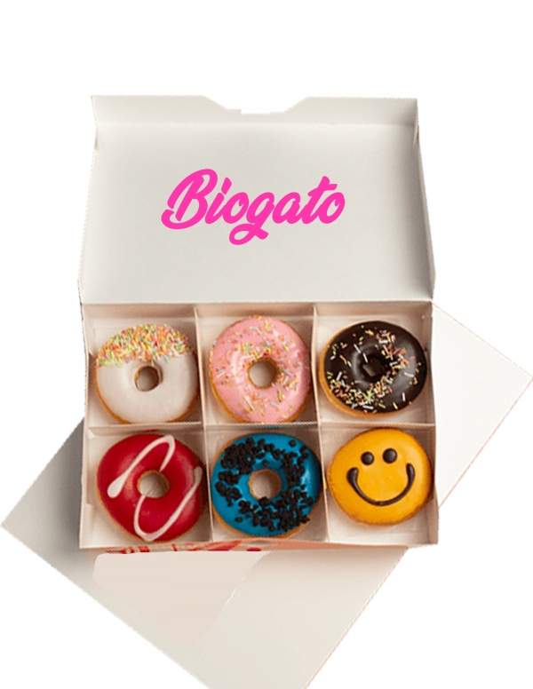 HappyKuchen.de 6 vegan dekorierte Donuts, ohne niedrigen GI-Zucker, bio und glutenfrei Geeignet für Diabetiker und Zöliakie - 16