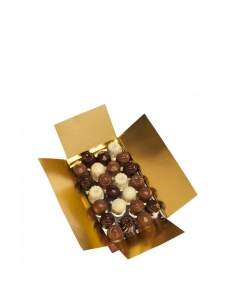 HappyKuchen.de Schachtel mit zuckerfreier, veganer, biologischer und glutenfreier Schokolade mit niedrigem glykämischen Index Ge