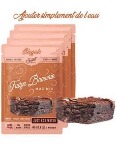 HappyKuchen.de Mix für 5 zuckerfreie, vegane, biologische und glutenfreie Brownies mit niedrigem glykämischen Index Geeignet für