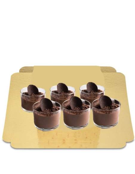 HappyKuchen.de 6 Schokoladenmousse Dessert ohne Zucker, vegan, bio mit niedrigem glykämischen Index für Diabetiker und Zöliakie 
