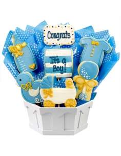 HappyKuchen.de Geburtsgeschenk Kekskorb, vegan, biologisch und glutenfrei Babyparty geeignet für Diabetiker und Zöliakie - 23
