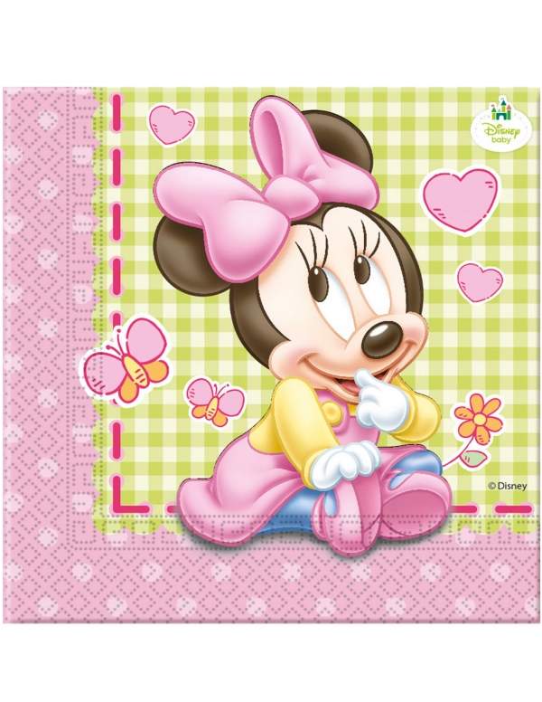 HappyKuchen.de Pack Geburtstagsdekoration 1 Jahr Mädchen Baby Minnie Disney - 3