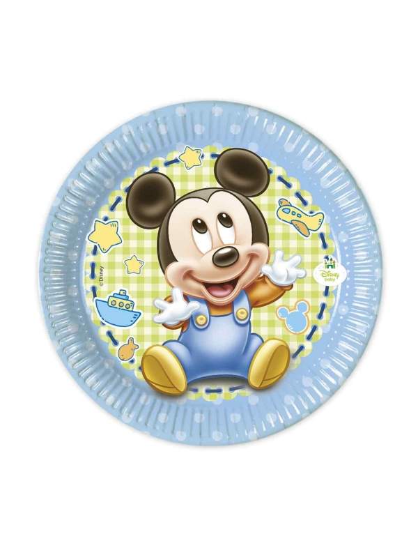 HappyKuchen.de Pack Geburtstagsdekoration 1 Jahr altes Baby Junge Mickey Disney - 2