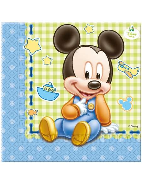 HappyKuchen.de Pack Geburtstagsdekoration 1 Jahr altes Baby Junge Mickey Disney - 3