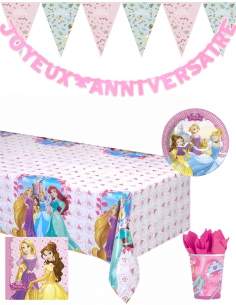 HappyKuchen.de Pack décoration d'anniversaire Belle princesses Disney - 1