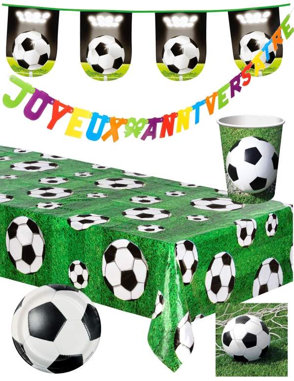 HappyKuchen.de Pack décoration d'anniversaire football - 1