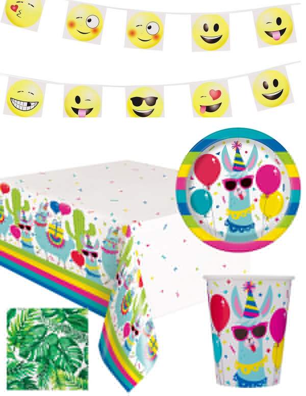 HappyKuchen.de Pack décoration d'anniversaire Lama cool et festif (adolescent, adulte) - 1