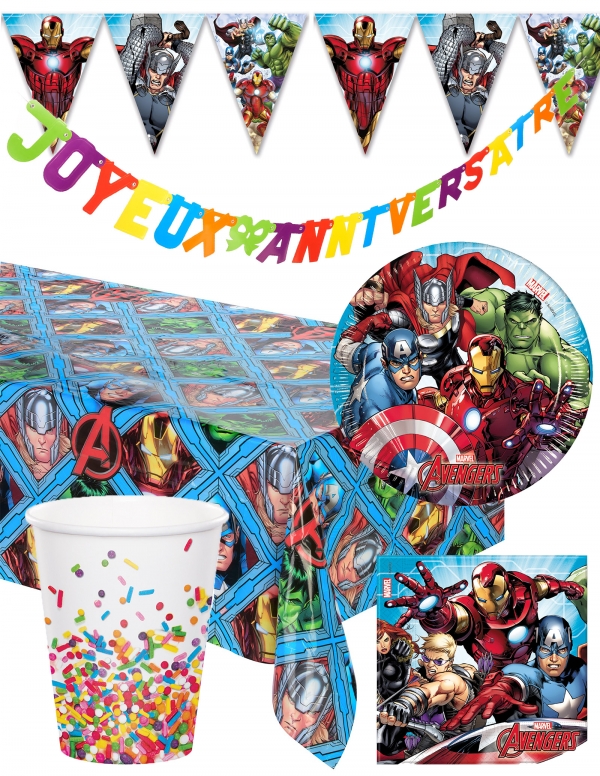 HappyKuchen.de Pack décoration d'anniversaire Hulk Marvel super-héro - 1