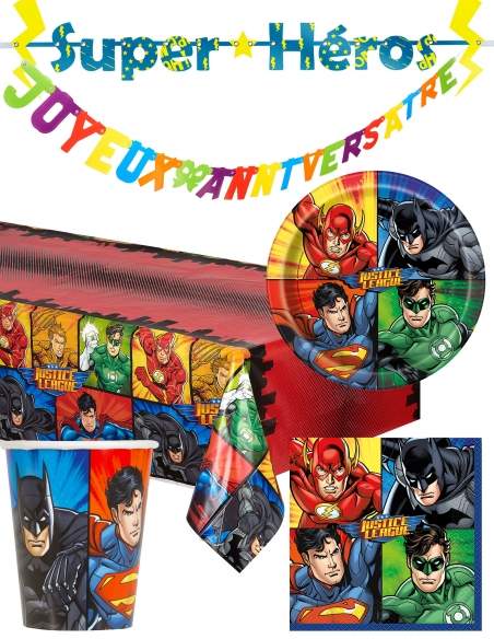 HappyKuchen.de Justice League Geburtstagsdekorationspaket Superman, Batman - 1