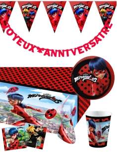 HappyKuchen.de Pack décoration d'anniversaire Ladybug Miraculous - 1