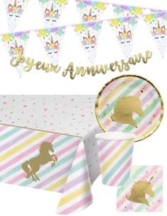 HappyKuchen.de Pack décoration d'anniversaire licorne unicorn - 1