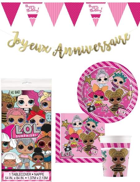 HappyKuchen.de Pack décoration d'anniversaire LOL Surprise - 1