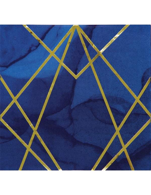 HappyKuchen.de Pack décoration d'anniversaire bleu et doré (adulte, musique...) - 4