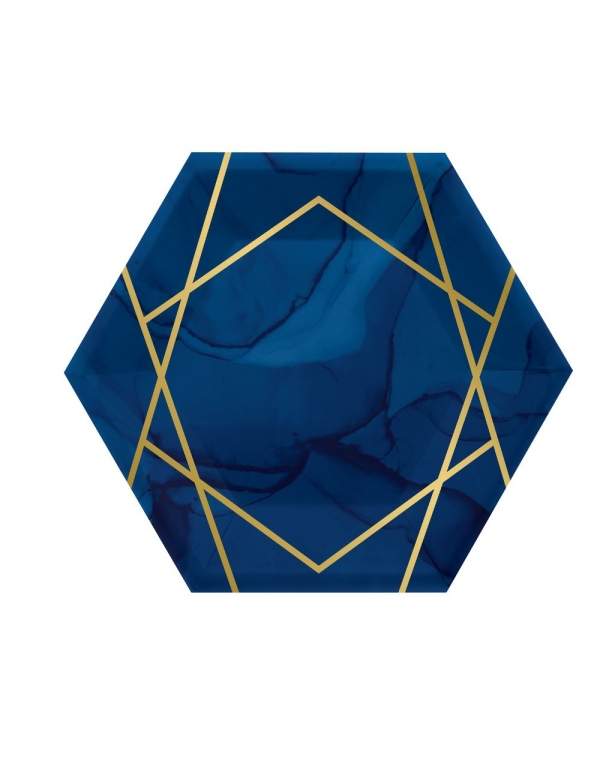 HappyKuchen.de Pack décoration d'anniversaire bleu et doré (adulte, musique...) - 5