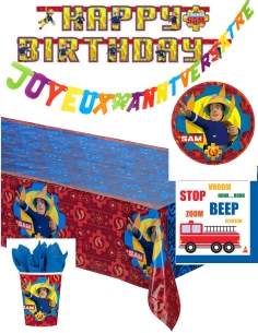 HappyKuchen.de Pack décoration d'anniversaire pompier - 1