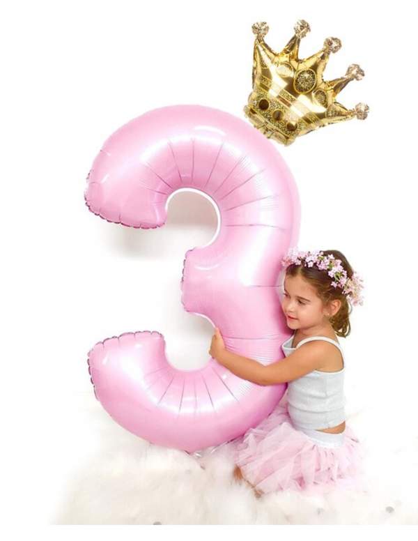HappyKuchen.de Ballon chiffre numero avec couronne - 2