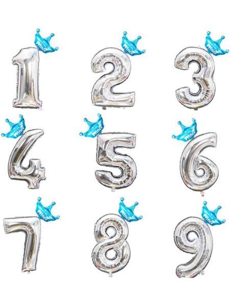 HappyKuchen.de Ballon chiffre numero avec couronne - 7