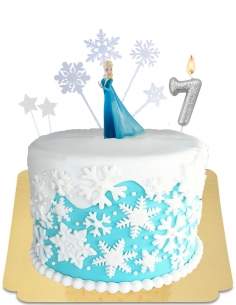 HappyKuchen.de Gâteau Reine des neiges hivernale avec figurine d'Elsa vegan, sans gluten - 209