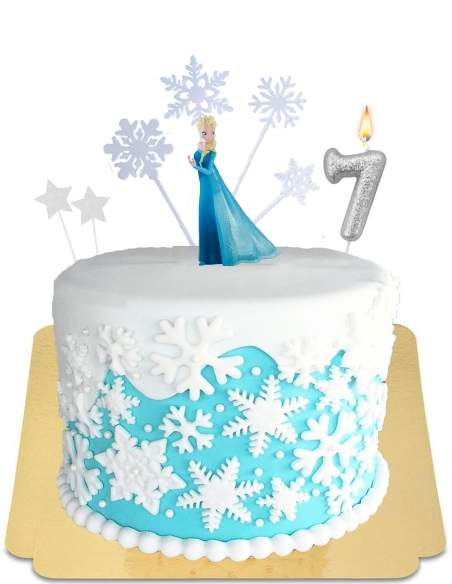 HappyKuchen.de Gâteau Reine des neiges hivernale avec figurine d'Elsa vegan, sans gluten - 209
