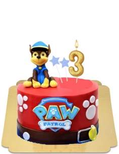  Gâteau Chase Pat patrouille avec figurine en massepain vegan, sans gluten - 72