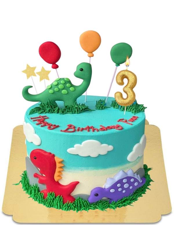 HappyKuchen.de Gâteau dinosaure adorable vegan, sans gluten - 54