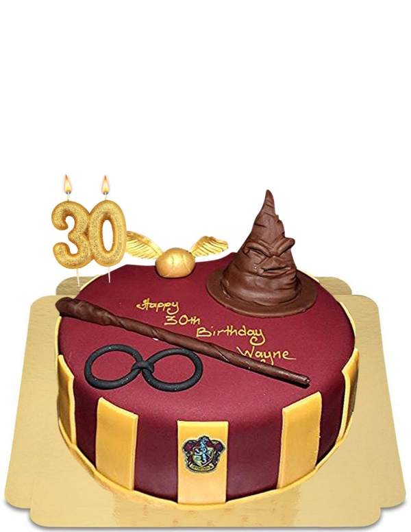 HappyKuchen.de Gâteau harry potter avec choixpeau et baguette vegan, sans gluten - 46