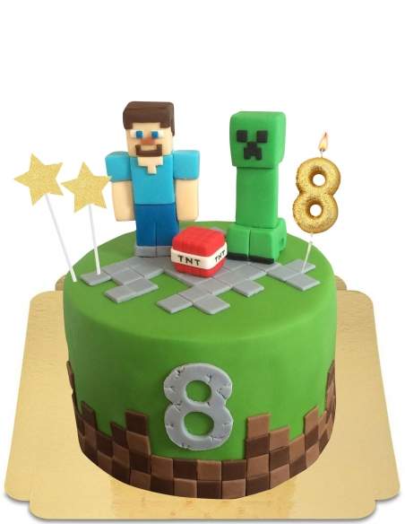 HappyKuchen.de Gâteau Minecraft pour ado vegan, sans gluten - 49