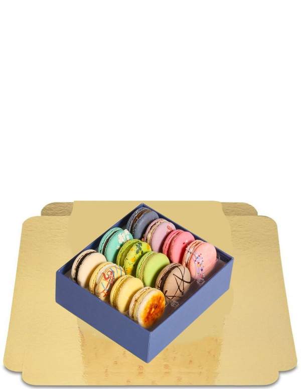  Boite de 12 macarons vegan, bio décorés vegan, sans gluten adapté coéliaques avec 50% moins de sucre - 62