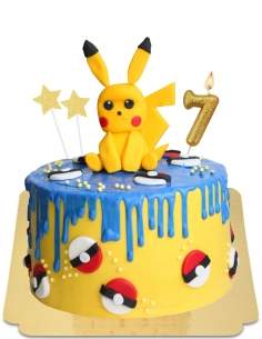 Pokemon Cake Vegan Blue Drip Effekt, glutenfrei - 4