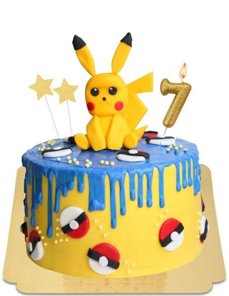  Pokemon Cake Vegan Blue Drip Effekt, glutenfrei - 4