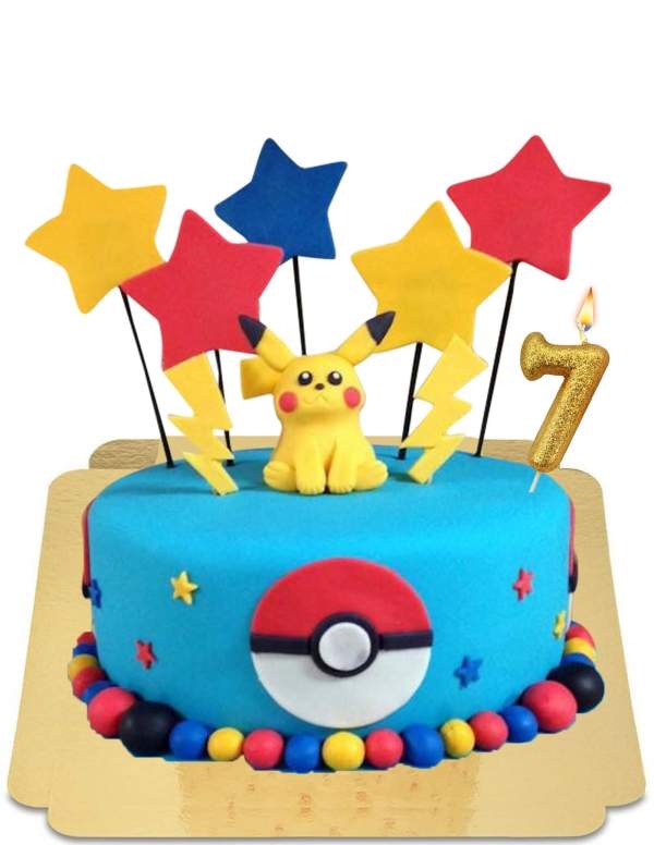  Glutenfreier blauer Pokeball-Pokémon-Pikachu-Kuchen - 7