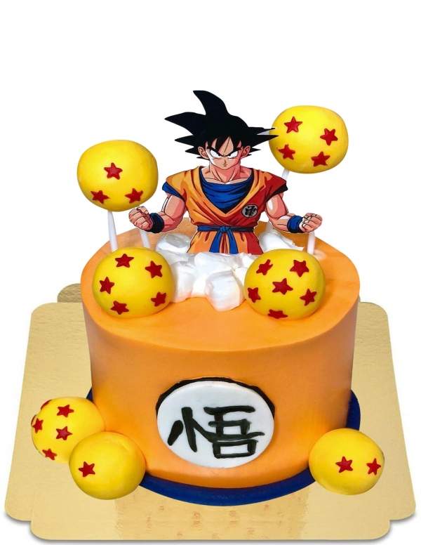 HappyKuchen.de Gâteau Dragon ball Z Sangoku orange vegan, sans gluten - 1