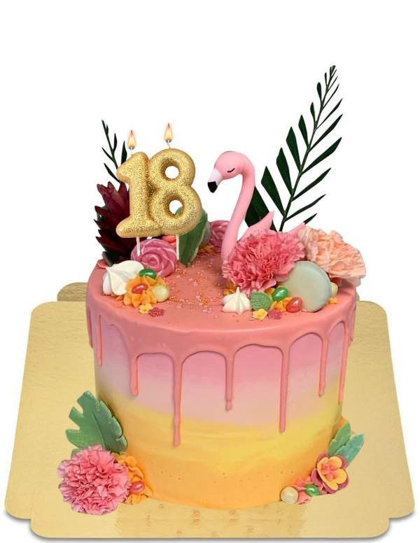  Kuchen in Sommerfarben, Orange und Vegan Pink Drip-Effekt, glutenfrei - 216