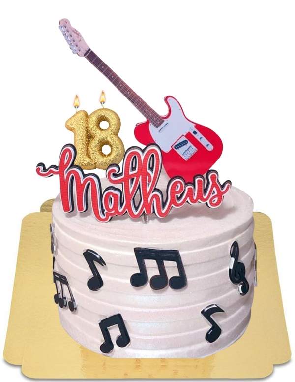  Gitarrenkuchen mit veganen Musiknoten, glutenfrei - 178