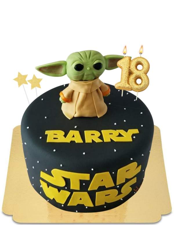  Star Wars Yoda Kuchen am Sternenhimmel vegan, glutenfrei - 134