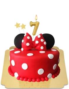 Red Minnie Cake mit Polka Dots und veganer Schleife, glutenfrei - 62