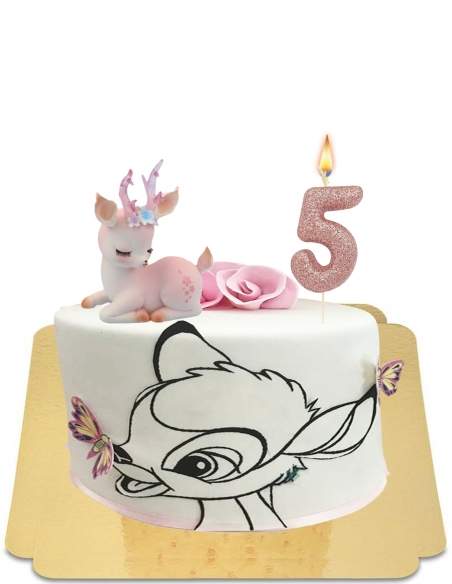  Bambi-Kuchen mit rosa veganer Figur, glutenfrei - 186