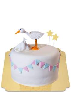 Veganer Baby-Geschlechts-Storch-Kuchen, glutenfrei - 9