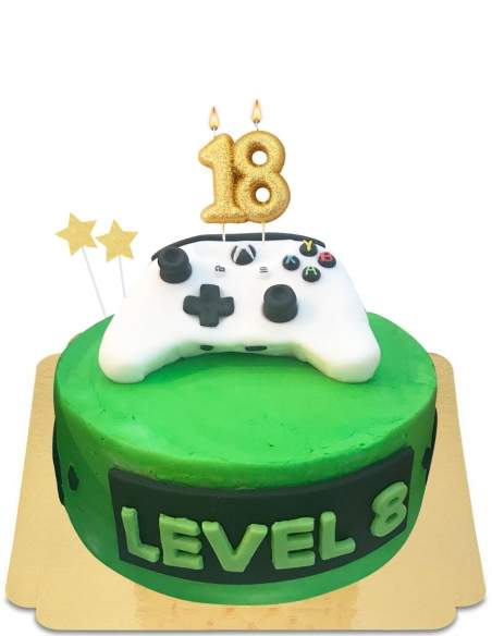  Veganer Xbox Gamer Cake mit weißem Griff, glutenfrei - 269