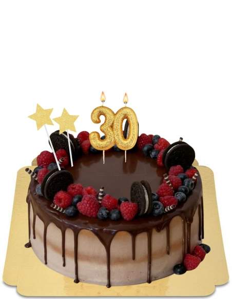  Drip Cake mit roten Früchten und Makronen vegane Schokosauce, glutenfrei - 264