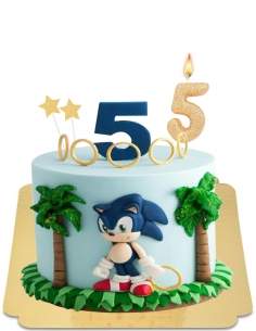 HappyKuchen.de Veganer Sonic the Hedgehog Kuchen, glutenfrei - 35