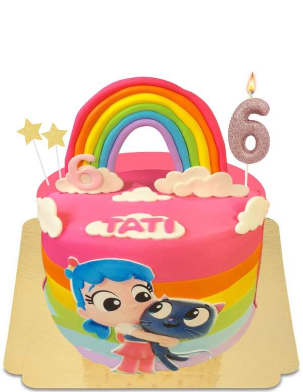  Talia Freunde magischer Regenbogen veganer Kuchen, glutenfrei - 4