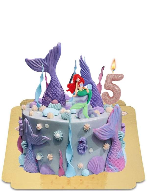HappyKuchen.de Gateau sirène Ariel la petite sirene perlé vegan et sans gluten - 148