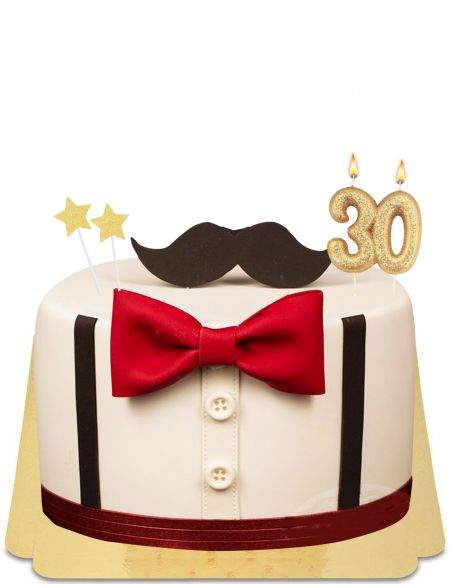 HappyKuchen.de Gâteau moustache noeud papillon vegan, bio et sans gluten - 251