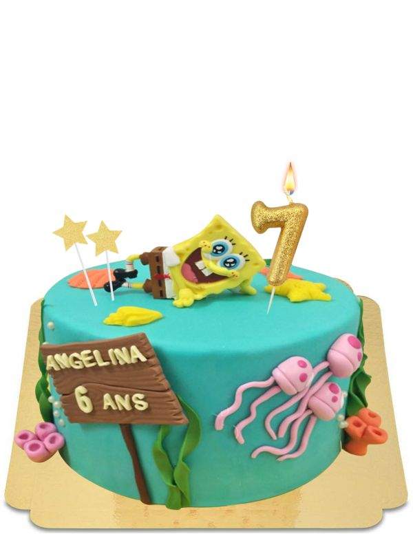 HappyKuchen.de Gâteau Bob l'éponge bio, vegan et sans gluten - 55