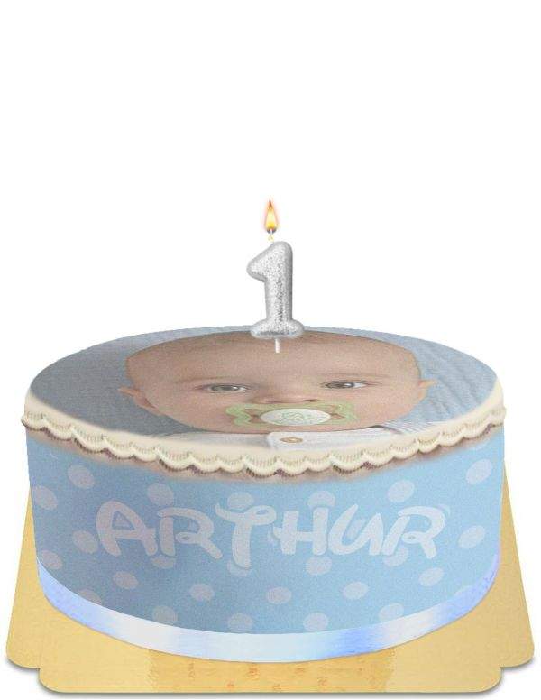 HappyKuchen.de Baby Boy Foto Geburtstagstorte ohne Ei, vegetarisch und glutenfrei - 34