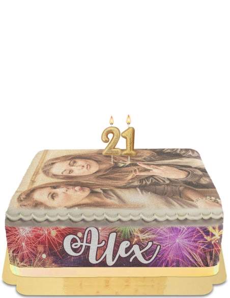 HappyKuchen.de Eierfreier, vegetarischer und glutenfreier Fotogeburtstagskuchen für Erwachsene - 57