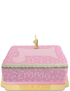 HappyKuchen.de Geburtstagstorte 1 jähriges Mädchen ohne Ei, vegetarisch und glutenfrei - 1