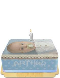 HappyKuchen.de Gâteau anniversaire bébé photo garçon sans œuf, végétarien et sans gluten - 21