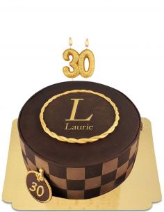HappyKuchen.de Gâteau Louis vuitton à damier marron vegan, sans gluten - 1